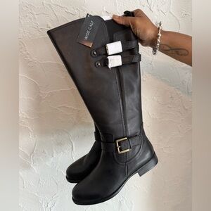 Naturalizer Black Over the Knee Boots with Buckle Detail